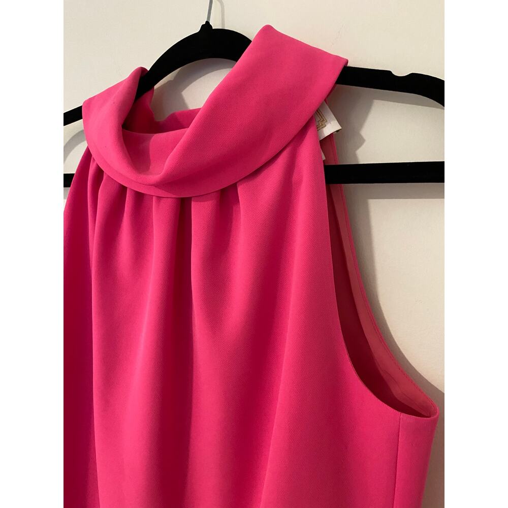 STS Sail to Sable Hot Pink Cowl High Neck Sleeveless Dress Button back EUC XS - Picture 3 of 9